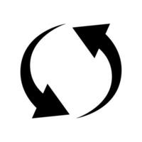 Spinning arrows silhouette icon. Loop icon. Vector. vector