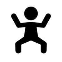 Simple joyful pose person icon. Vector. vector