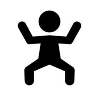 Simple joyful pose person icon. Vector. vector