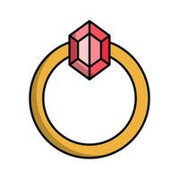 Flat design ruby ring icon. Vector. vector