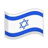 Fluttering Israeli flag icon. Vector. vector