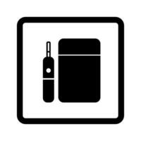Electronic cigarette and case silhouette icon. Vector. vector