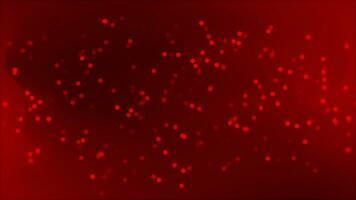 Red glowing glitter bokeh particles elegant particles background. Futuristic glittering particle Red background video