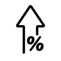 Interest rate percentage rising arrow icon. Vector. vector