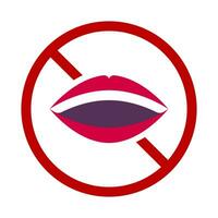 Mouth icon of Please do not talk. Vector. vector