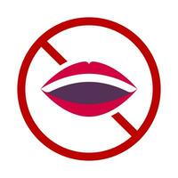 Mouth icon of Please do not talk. Vector. vector