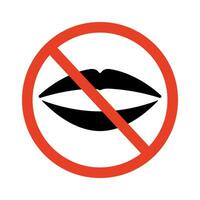Prohibited talk sign. Mouth and prohibition sign. Vector. vector