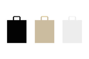 White, Black And brown Paper Bag png