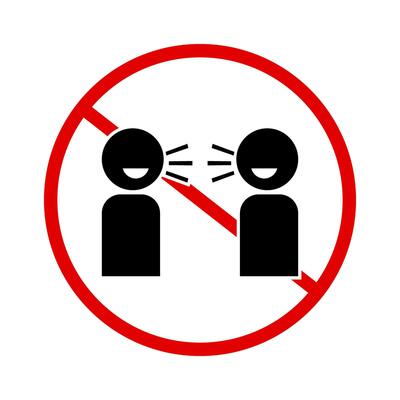 No conversations here. No talking allowed. Vector.