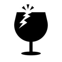 Pop broken glass silhouette icon. Fragile. Vector. vector