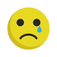 Flat design crying face icon. Vector. vector