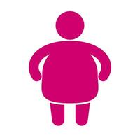 Pink fat woman icon. Vector. vector