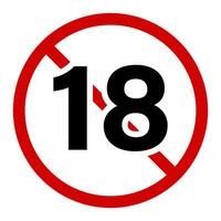 Simple restrictions under 18 years icon. Age limit sign icon. Vector. vector