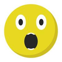 Flat design surprised face icon. Vector. vector