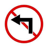 No left turn road sign. Vector. vector