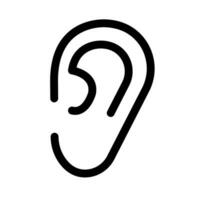 Flat design simple ear icon. Vector. vector