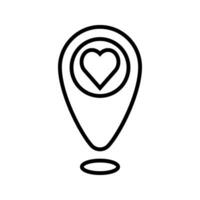 location pin with heart symbol icon vector