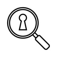 keyhole with magnifying glass icon vector