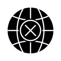 globe with cross symbol icon vector