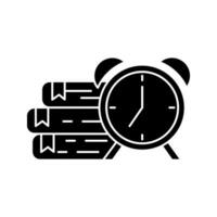 alarm clock with stack of book vector