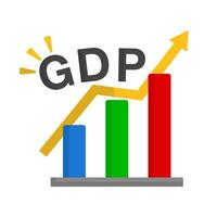 GDP growth bar graph icon. Vector. vector