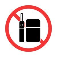 electrónico cigarrillo utilizar prohibición icono. vector. vector