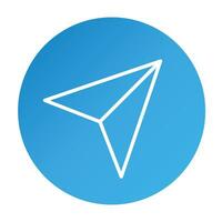 Blue gradient submit button icon. Send button. Paper airplane. Vector. vector