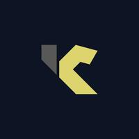 letter k r simple slice geometric logo vector