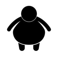 Fat person silhouette icon. Chubby obese body shape. Vector. vector