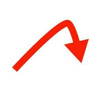 Crashing red arrow icon. Plummeting arrow. Vector. vector