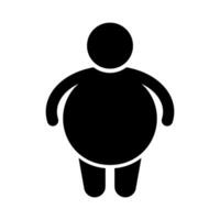 Fat person silhouette icon. Vector. vector