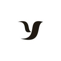 letter y bird simple geometric curves logo vector