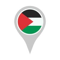 Palestinian flag map pin icon. Palestine location information. Vector. vector