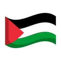 Fluttering Palestinian flag icon. Vector. vector