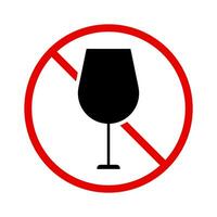 Fragile item warning sign. Wine glass and prohibition icon. Vector. vector