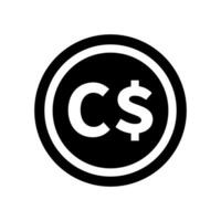 silueta icono de canadiense dólar. canadiense divisa. vector. vector