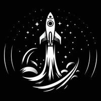 Soaring Through the Cosmos Rocket Illustration vector