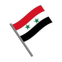 Syrian flag icon with pole. Vector. vector