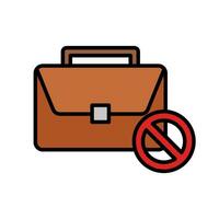 Unemployment Briefcase and Banned icon. Layoff. Vector. vector