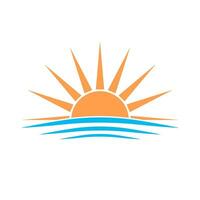 Sea and sunset icon. Vector. vector