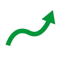 Green up arrow. Slowly rising. Vector. vector