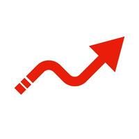 Rising red arrow. Uptrend or increase in sales. Vector. vector