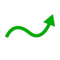 Uptrending green arrow. Growth. Vector. vector