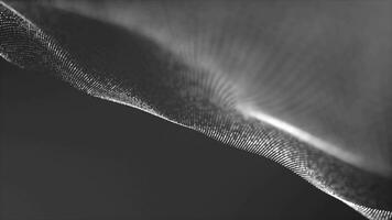 vit och svart Färg digital abstrakt partikel Vinka bakgrund , cyber eller teknologi bakgrund od rör på sig partiklar video