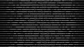 Abstract white color horizontal wiggly lines moving on black background video