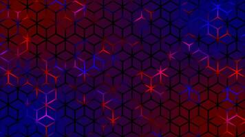 Futuristic colourful sci-fi technology background with hexagonal pattern video