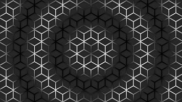 circular White and Black wave moving over hexagonal shape futuristic background. Trendy sci-fi technology background with hexagonal pattern. Seamless loop video