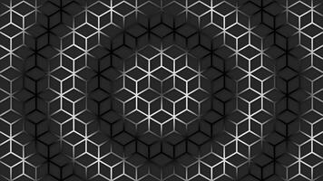 circular White and Black wave moving over hexagonal shape futuristic background. Trendy sci-fi technology background with hexagonal pattern. Seamless loop video