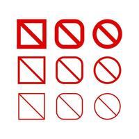 Prohibited icon set in various styles. Vector. vector