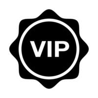 VIP badge silhouette icon. Vector. vector